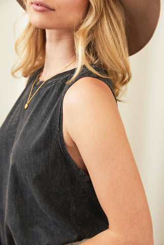 PLANT LADY Mineral Graphic Tank Top | Denim Blue