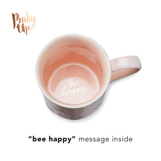 Annette™ 3D Ceramic Mug with Infuser Honeycomb Bee Happy