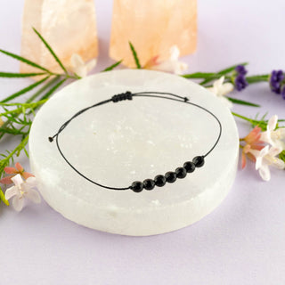 Black Onyx Hummingbird Adjustable Bracelet for Stress Relief