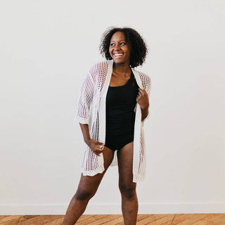 Coastal Views Crochet Tie Kimono