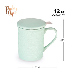 Annette™ 3D Ceramic Mug with Tea Infuser in Souk Mint