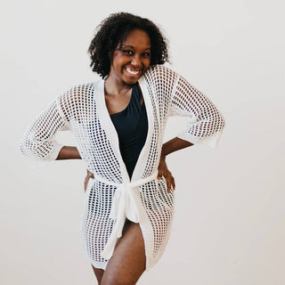 Coastal Views Crochet Tie Kimono