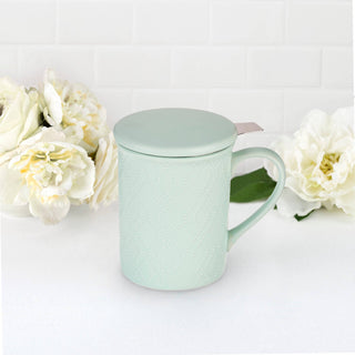 Annette™ 3D Ceramic Mug with Tea Infuser in Souk Mint